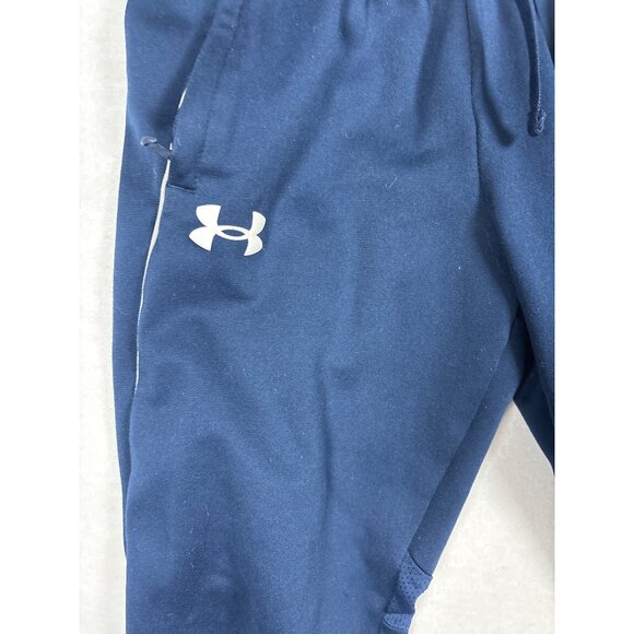 Under Armour Mens Sweatpants Joggers Navy Blue Drawstring Waist Side Pockets - Picture 2 of 10